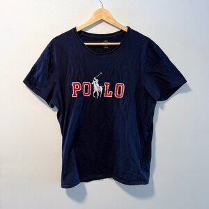 Polo Ralph Lauren Navy Big Pony Graphic Tee - Large